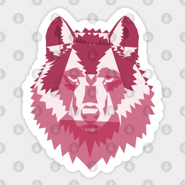 Geometric Pink Wolf Sticker by Kikabreu